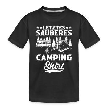 Letztes Sauberes Camping Shirt - Campingmobil Camp - Kinder Premium Bio T-Shirt - Schwarz - Vorne