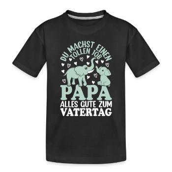 Papa Vatertag Papa Elefant - Alles Gute Zum Vatert - Kinder Premium Bio T-Shirt - Schwarz - Vorne