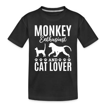 Orangutan Monkey Lover - Monkey Enthusiast And Cat - Kinder Premium Bio T-Shirt - Schwarz - Vorne