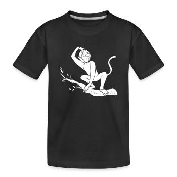 Chimpanzee Monkey Orangutan Monkey - Funny Monkey - Kinder Premium Bio T-Shirt - Schwarz - Vorne