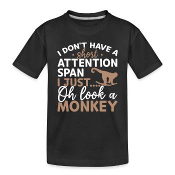 Funny Orangutan Monkey - Funny Monkey Lover - Kids' Premium Organic T-Shirt - black - Front