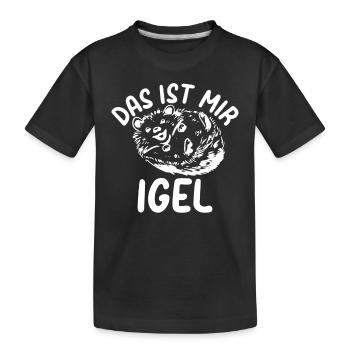 Igel Spruch Das Ist Mir Igel - Stacheligel Braunbr - Kinder Premium Bio T-Shirt - Schwarz - Vorne