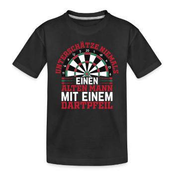 Unterschätze Niemals Einen Alten Mann Mit Einem D - Kinder Premium Bio T-Shirt - Schwarz - Vorne