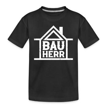 Häuslebauer Bauherren Richtfest Bauherr - Hausbau - Kinder Premium Bio T-Shirt - Schwarz - Vorne