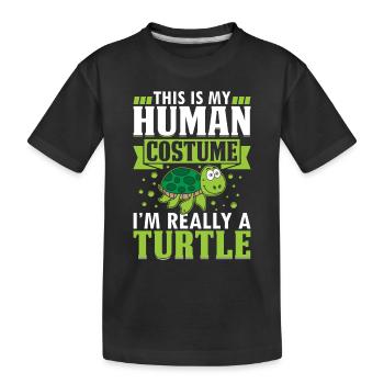 Turtle Lover - C’est mon costume humain que je suis vraiment - T-shirt bio Premium Enfant - noir - Devant