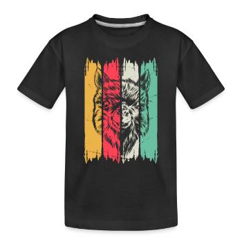 Llama Head Retro Llama Farmers - Vintage Llamas Ll - Kinder Premium Bio T-Shirt - Schwarz - Vorne