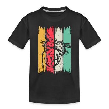 Llama Head Retro Llama Farmer - Drôle de lama Alpaga - T-shirt bio Premium Enfant - noir - Devant