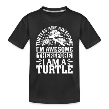 Les tortues sont géniales je suis génial donc je suis un tu - T-shirt bio Premium Enfant - noir - Devant