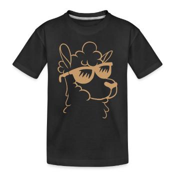 Cultivateur de lamas Alpaga Lama - Lama à tête de lama mignon - T-shirt bio Premium Enfant - noir - Devant