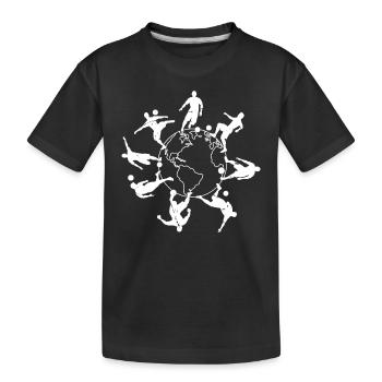 Soccer Player Earth - Soccer Lover Soccer - Kinder Premium Bio T-Shirt - Schwarz - Vorne