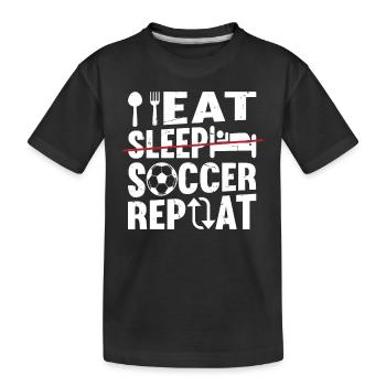 Eat Sleep Soccer Repeat - Soccer Player Funny Socc - Kinder Premium Bio T-Shirt - Schwarz - Vorne