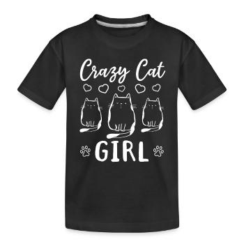 Cat Owner Cat Lover Cute Cat Girl - Crazy Cat Girl - Kinder Premium Bio T-Shirt - Schwarz - Vorne