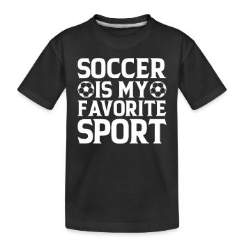 Le football est mon sport préféré - Jeu de football Soccer P - T-shirt bio Premium Enfant - noir - Devant