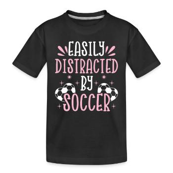 Amateur de football - Facilement distrait par le football - Socce - T-shirt bio Premium Enfant - noir - Devant