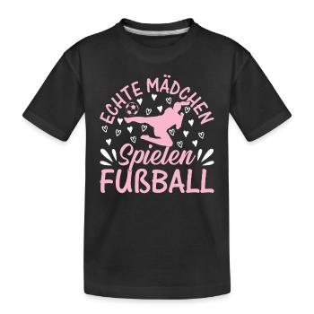 De vraies filles jouent au football - Joueur de football G - T-shirt bio Premium Enfant - noir - Devant