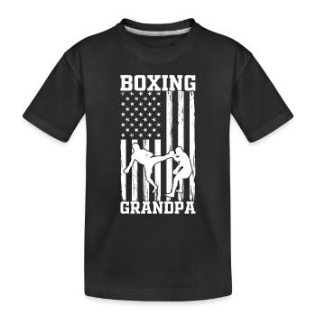 Boxing Flag Boxing Grandpa Martial Arts Boxing Gra - Kids' Premium Organic T-Shirt - black - Front