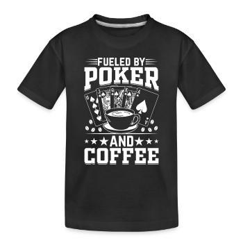 Alimenté par le poker et le café - Casino Poker Player - T-shirt bio Premium Enfant - noir - Devant