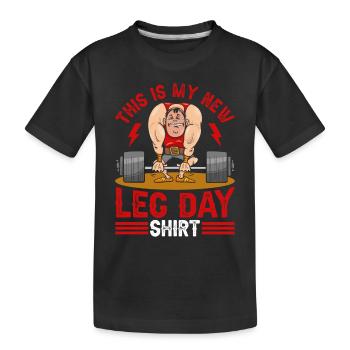 Bodybuilding Leg Day Powerlifting Funny Fitness Gy - Kinder Premium Bio T-Shirt - Schwarz - Vorne