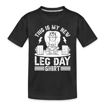 Bodybuilding Leg Day Powerlifting Gym Fitness Leg - Kinder Premium Bio T-Shirt - Schwarz - Vorne