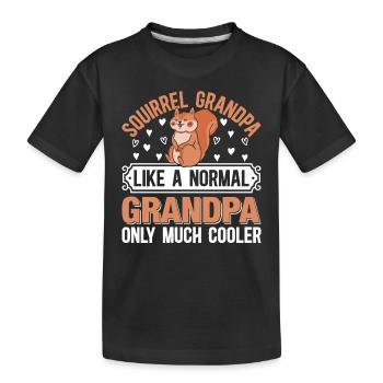 Grandpa Squirrel Lover Cute Squirrel Grandpa Squir - Kids' Premium Organic T-Shirt - black - Front