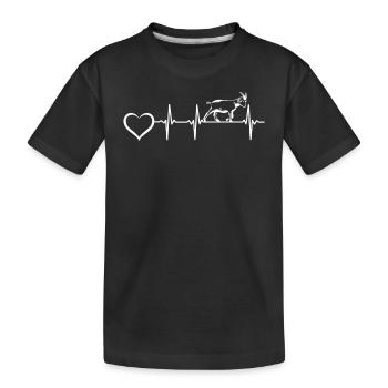 Goat Heartbeat Heart Goat Farm Goat Farmer Goat - Kids' Premium Organic T-Shirt - black - Front