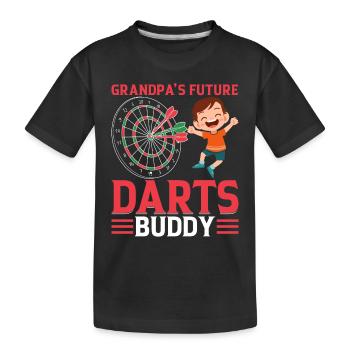 Grandpa’s Future Darts Buddy - Joueur de fléchettes Boy Da - T-shirt bio Premium Enfant - noir - Devant