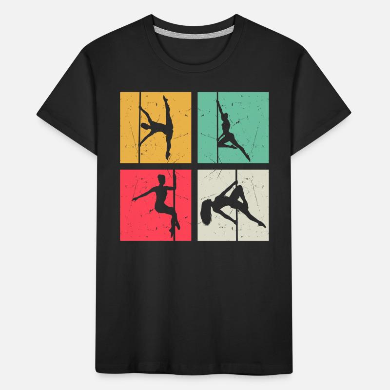 Pole Dance Silhouette - Pole Dancer Pole Dancing T-shirt bio Premium Enfant