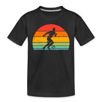Retro Soccer Sunset Soccer Player - Kinder Premium Bio T-Shirt - Schwarz - Vorne