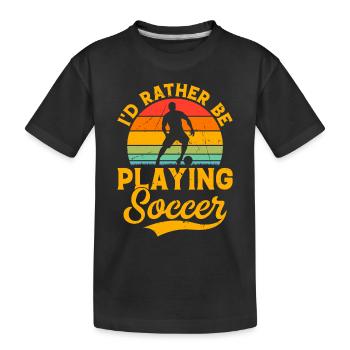 Amoureux du football - Je préfère jouer au football - T-shirt bio Premium Enfant - noir - Devant