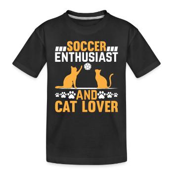 Soccer Player Cat Owner - Soccer Enthusiast And Ca - Kinder Premium Bio T-Shirt - Schwarz - Vorne