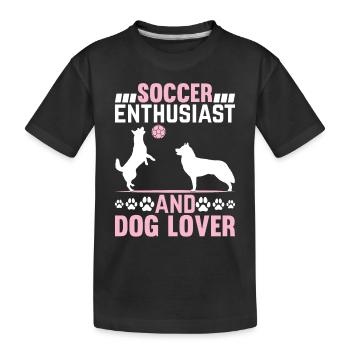 Soccer Enthusiast And Dog Lover - Soccer Player D - Kids' Premium Organic T-Shirt - black - Front