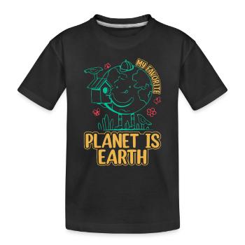 My Favorite Planet Is Earth - Solar System Planets - Kinder Premium Bio T-Shirt - Schwarz - Vorne