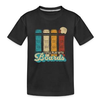 Snowboarding I Still Play With Boards - Snowboards - Kinder Premium Bio T-Shirt - Schwarz - Vorne
