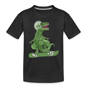 Snowboarder Dinosaure Snowboarding Dino - T-shirt bio Premium Enfant - noir - Devant