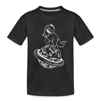 Astronaute Dino Astronaute Aérospatiale Dinosaure Astron - T-shirt bio Premium Enfant - noir - Devant