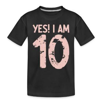 Space Astronaut Kids Birthday 10 Years Old 10th Bi - Kinder Premium Bio T-Shirt - Schwarz - Vorne