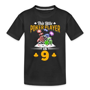 Ce petit joueur de poker a 9 ans Poker Birt - T-shirt bio Premium Enfant - noir - Devant