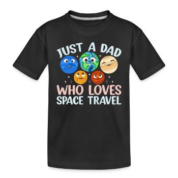 Aérospatiale - Juste un père qui aime les voyages dans l’espace - T-shirt bio Premium Enfant - noir - Devant
