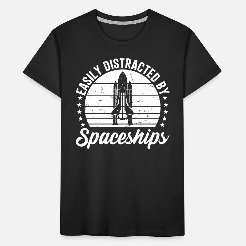 Rocket Ship Space Ship - Easily Distracted By Spac Kids' Premium Organic T-Shirt