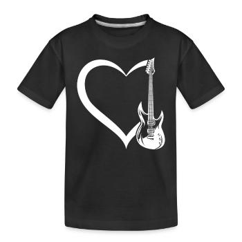 Guitar In Heart - Bass Guitar Heart Electric Guita - Kinder Premium Bio T-Shirt - Schwarz - Vorne