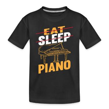 Pianiste Musicien Drôle de pianiste - Eat Sleep Pi - T-shirt bio Premium Enfant - noir - Devant