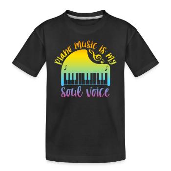 Piano Music Is My Soul Voice - Piano Player Pianis - Kids' Premium Organic T-Shirt - black - Front