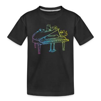 Piano Cats Piano Lover Pianiste - Cat Lover Pi - T-shirt bio Premium Enfant - noir - Devant