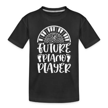 Future Piano Player - Keyboard Pianist Piano Music - Kids' Premium Organic T-Shirt - black - Front