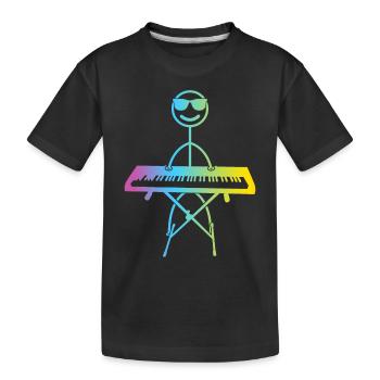 Drôle de pianiste de clavier Stick Pianiste Figure - T-shirt bio Premium Enfant - noir - Devant