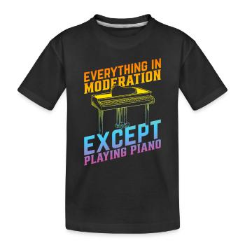 Clavier de piano - Tout avec modération sauf P - T-shirt bio Premium Enfant - noir - Devant
