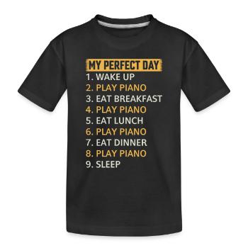 My Perfect Day Piano Keyboard Player - Keyboardist - Kinder Premium Bio T-Shirt - Schwarz - Vorne