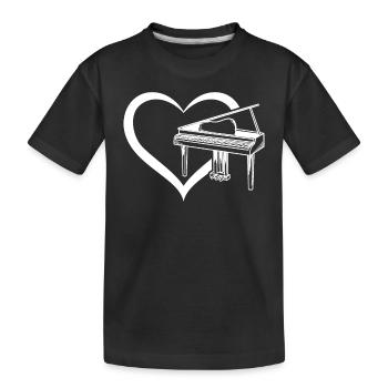 Piano Heart Pianiste Pianiste amateur de piano - Pia - T-shirt bio Premium Enfant - noir - Devant