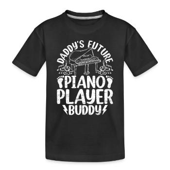 Daddy's Future Piano Player Buddy Piano Pianist Ke - Kinder Premium Bio T-Shirt - Schwarz - Vorne