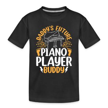 Le futur pianiste de papa Buddy Piano Baby Piano - T-shirt bio Premium Enfant - noir - Devant